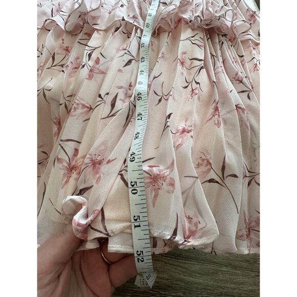 Fame and Partners NWT Miyah Strapless Floral Pink Maxi Dress Size 0 Tiered - Picture 9 of 9